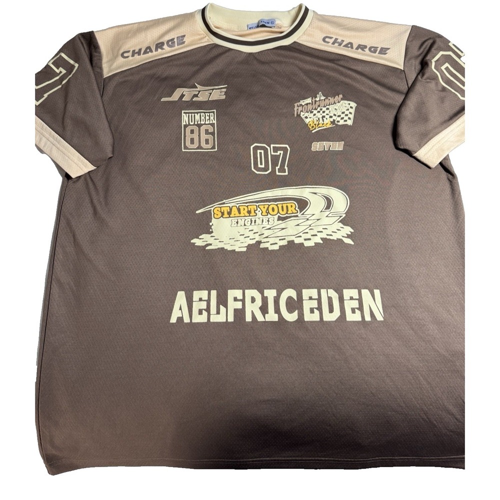 Aelfric Eden Racing Jersey XL Brown Beige Mesh Graphic Number 7 07 Streetwear